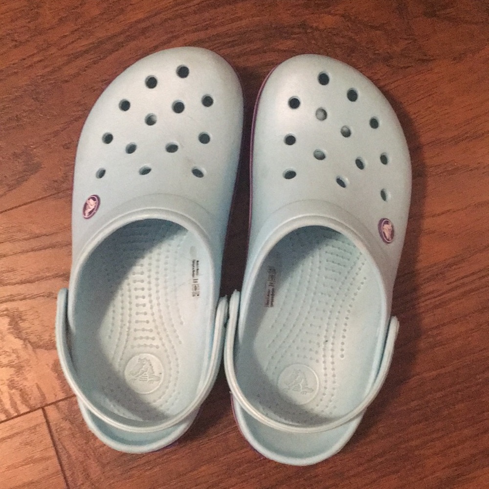 Blue and purple crocs!